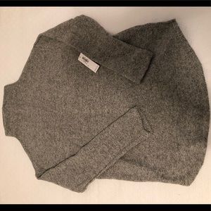 Textured Plush-Knit Funnel-Neck Sweater